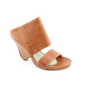 Tan Leather Wedge Sandals